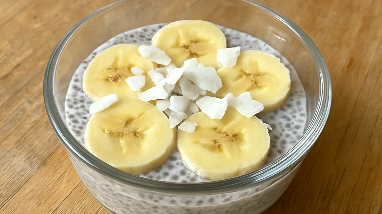Budino di semi di chia con latte di cocco e banana"