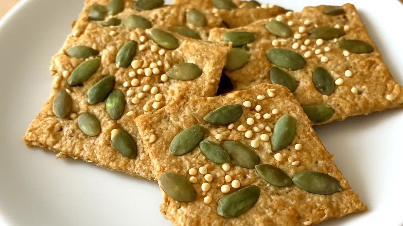 Crackers di semi di zucca e quinoa soffiata"
