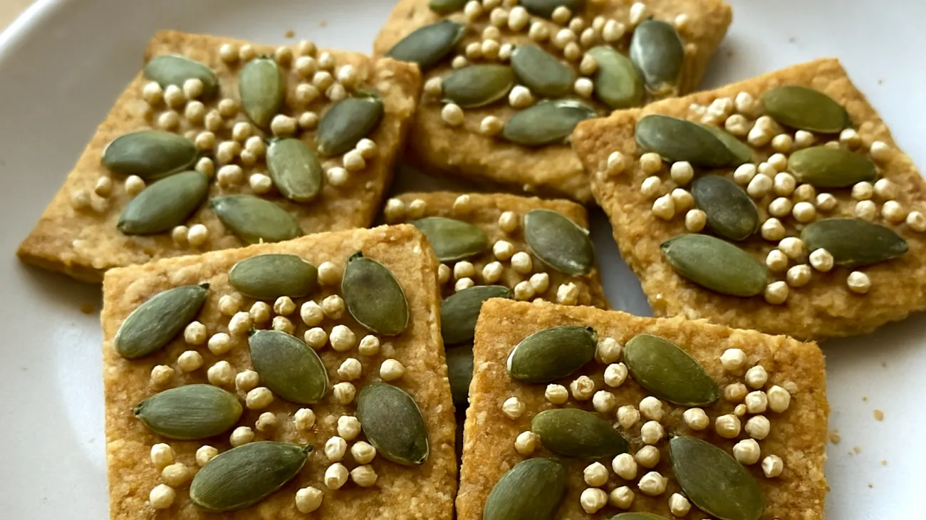 Crackers di semi di zucca e quinoa soffiata"