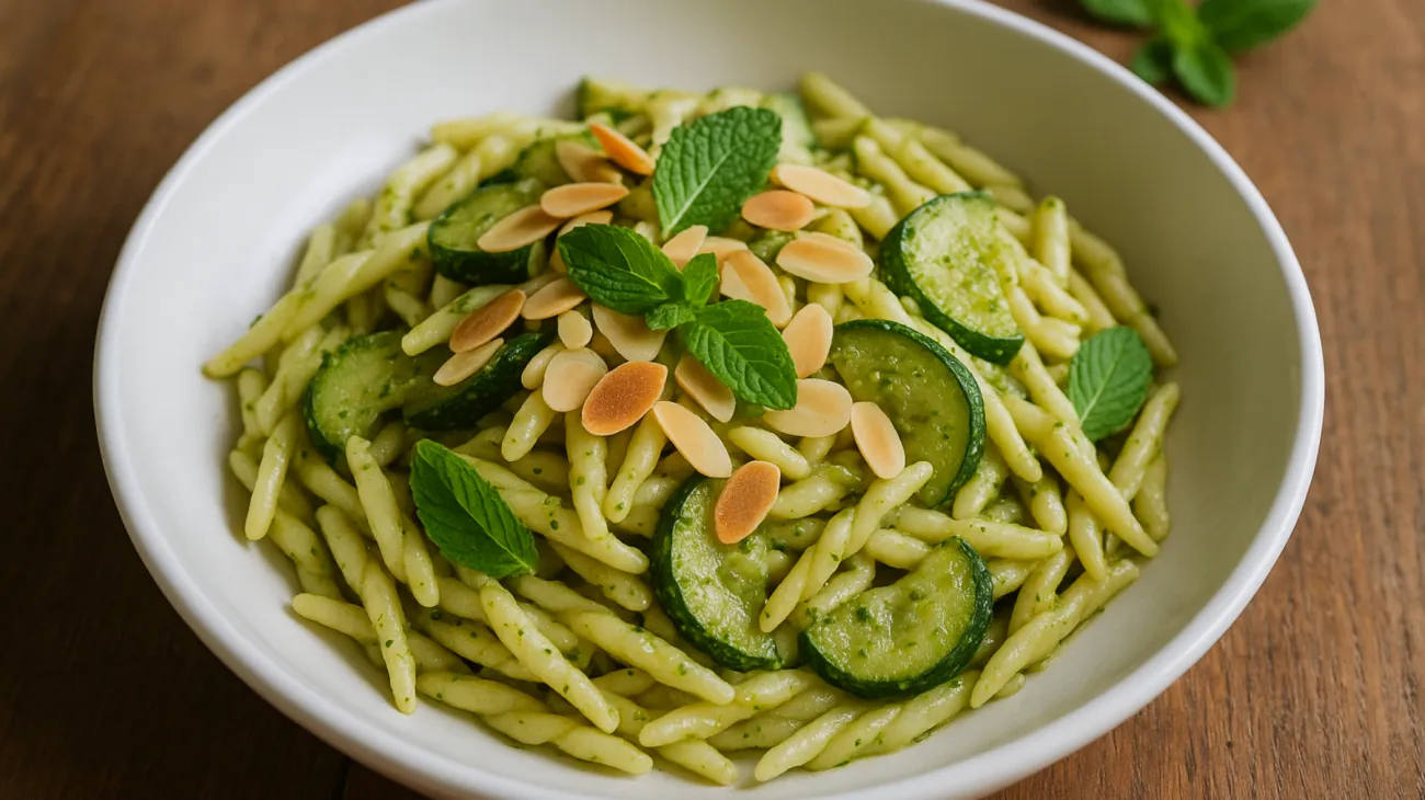 trofie pesto zucchine menta"